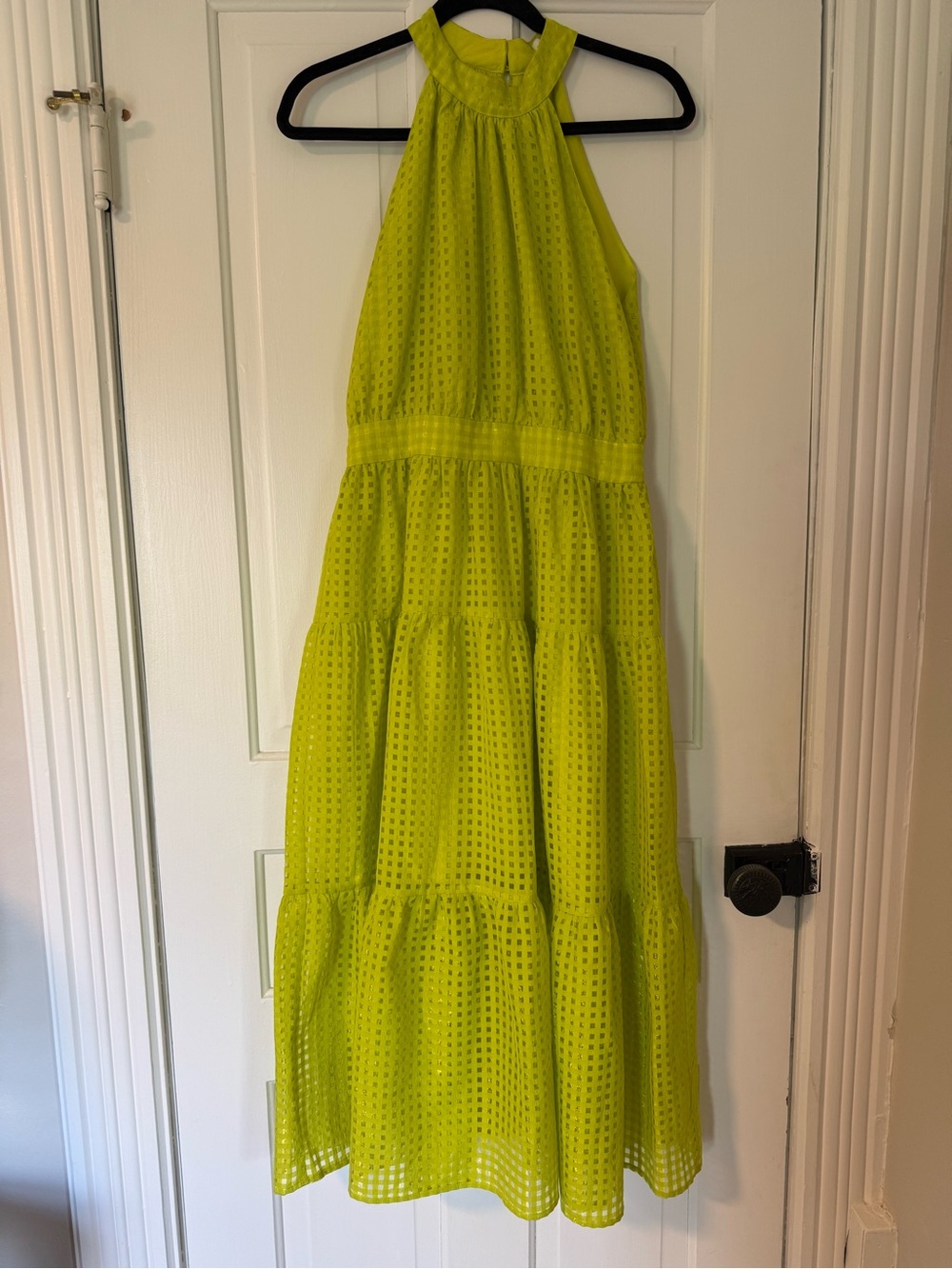 Adelyn Rae Lime Green Textured Halter Dress